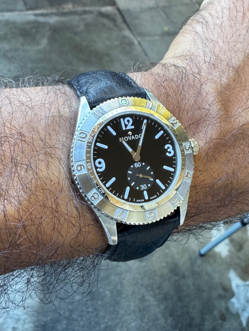 movado mens gentry black dial